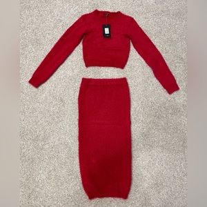 2 piece crop top and skirt